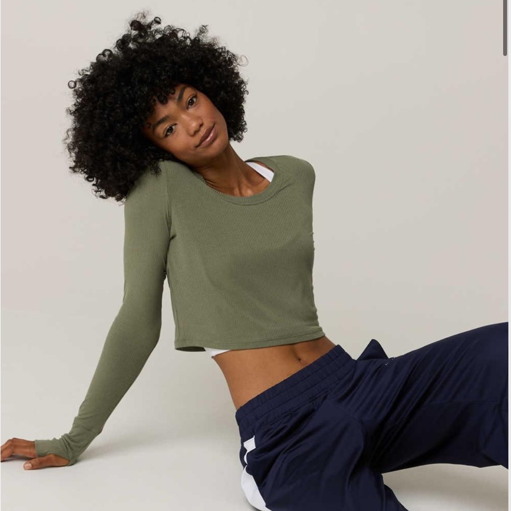 OFFLINE By Aerie Thumbs Up Ribbed Long Sleeve T-Shirt
